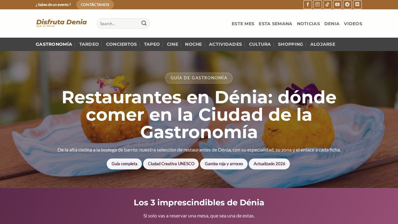 Guía de restaurantes en Dénia de Disfruta Dénia