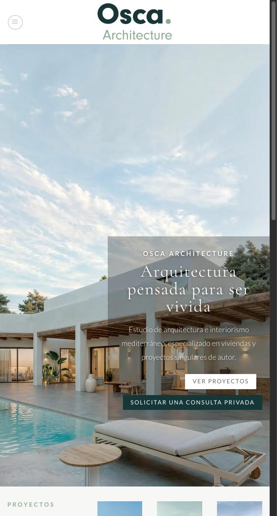 Web de Osca Architecture en el móvil